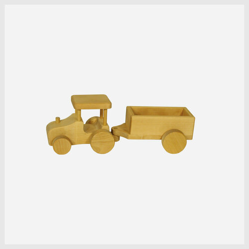 Holzspielzeug Traktor mit Anhänger