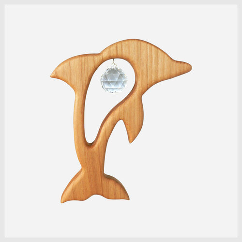 Fensterdekoration "Delfin mit Kristall"